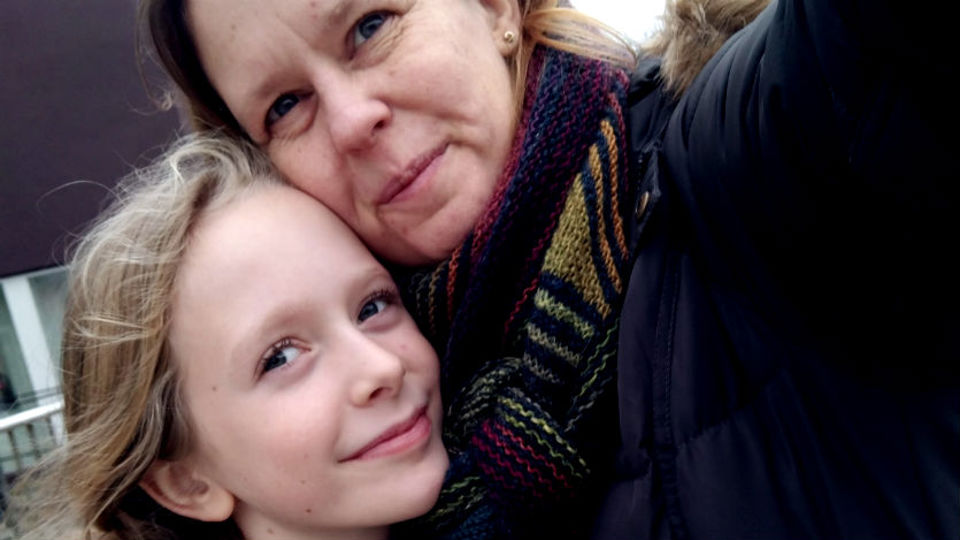 Selfie af Lotte og datter